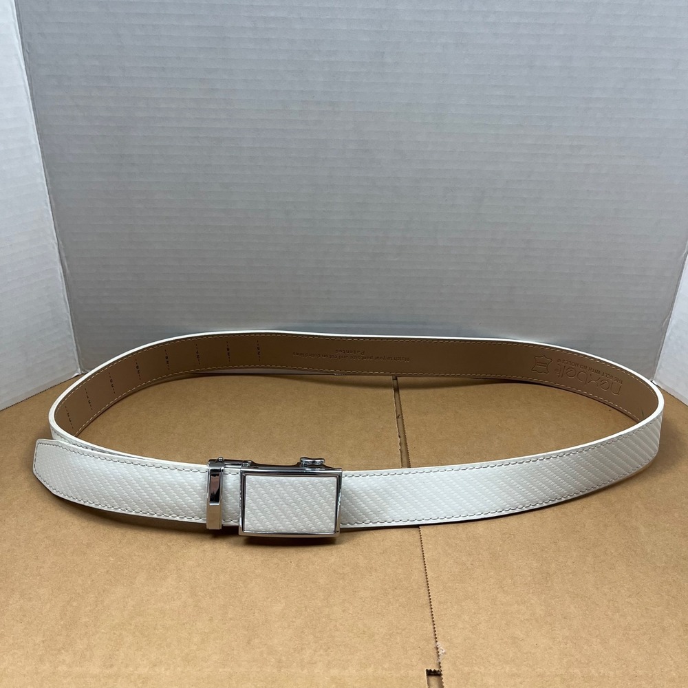Nexbelt Ratchet Belt Mens 38 White Carbon Fiber Golf Casual Buckle
